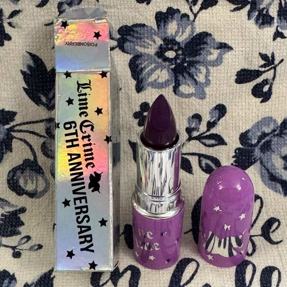 Lime Crime 6th Anniversary Lipstick - Poinsonberry - Limited Edition - NIB